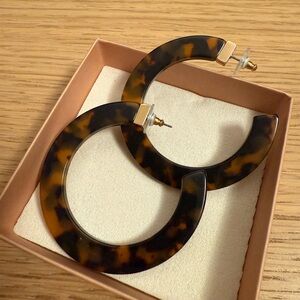 kate spade Brown Tan Hoop Earrings Statement Jewelry